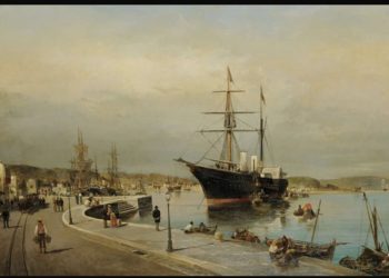 Κωνσταντίνος Βολανάκης «Το λιμάνι του Πειραιά» (The Port of Piraeus), έργο από τη δεκαετία του 1880 (περίπου 1885-1890).